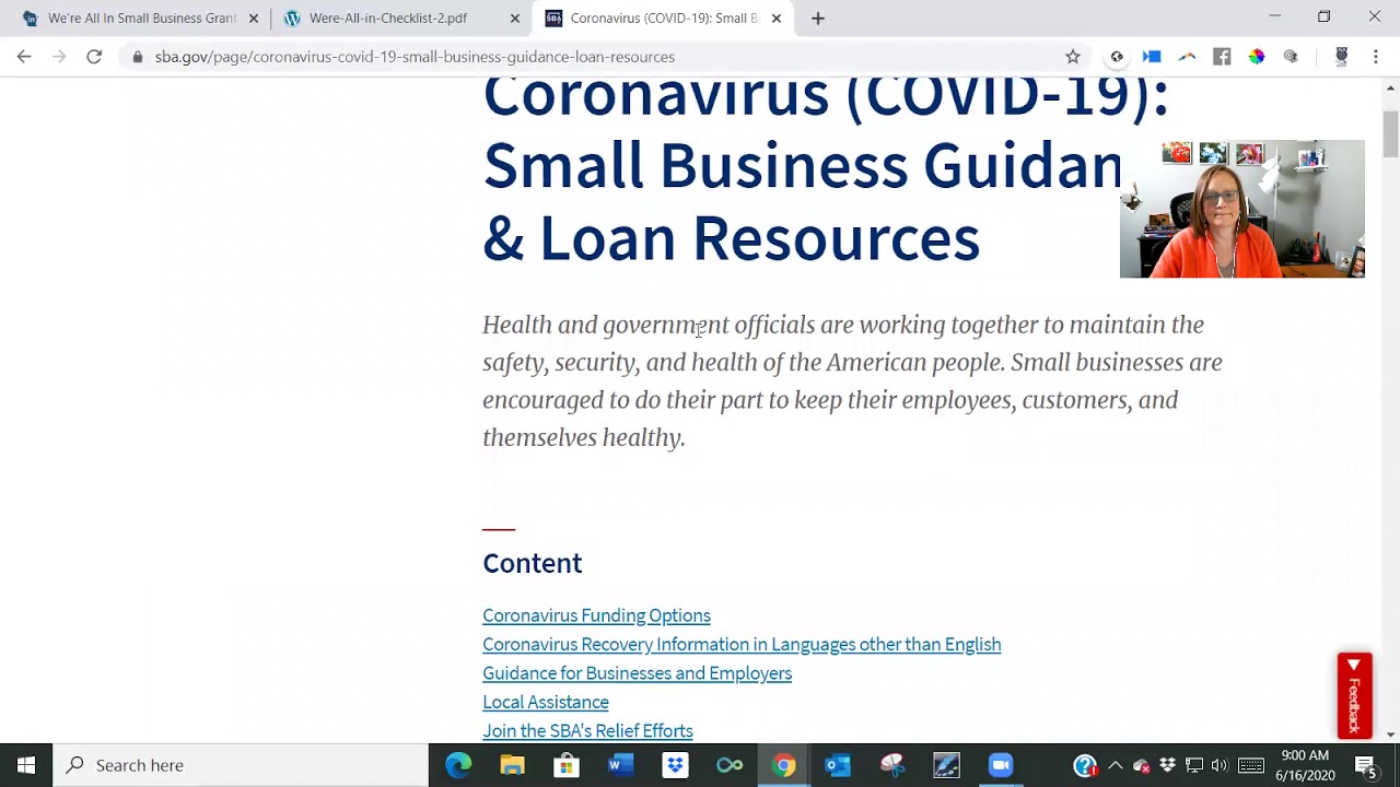 COVID-19 EIDL Grant/Advance & Loan Program Application SBA U.S. Small Business Administration - OPEN