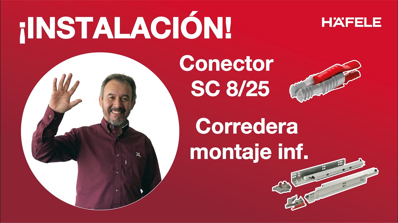 Armado de cajón con conector SC 8/25 y montaje de corredera inferior