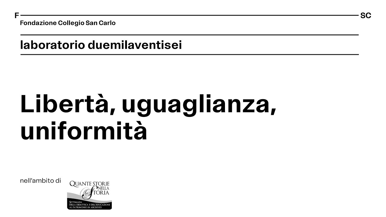 Libert&agrave;, uguaglianza, uniformit&agrave;