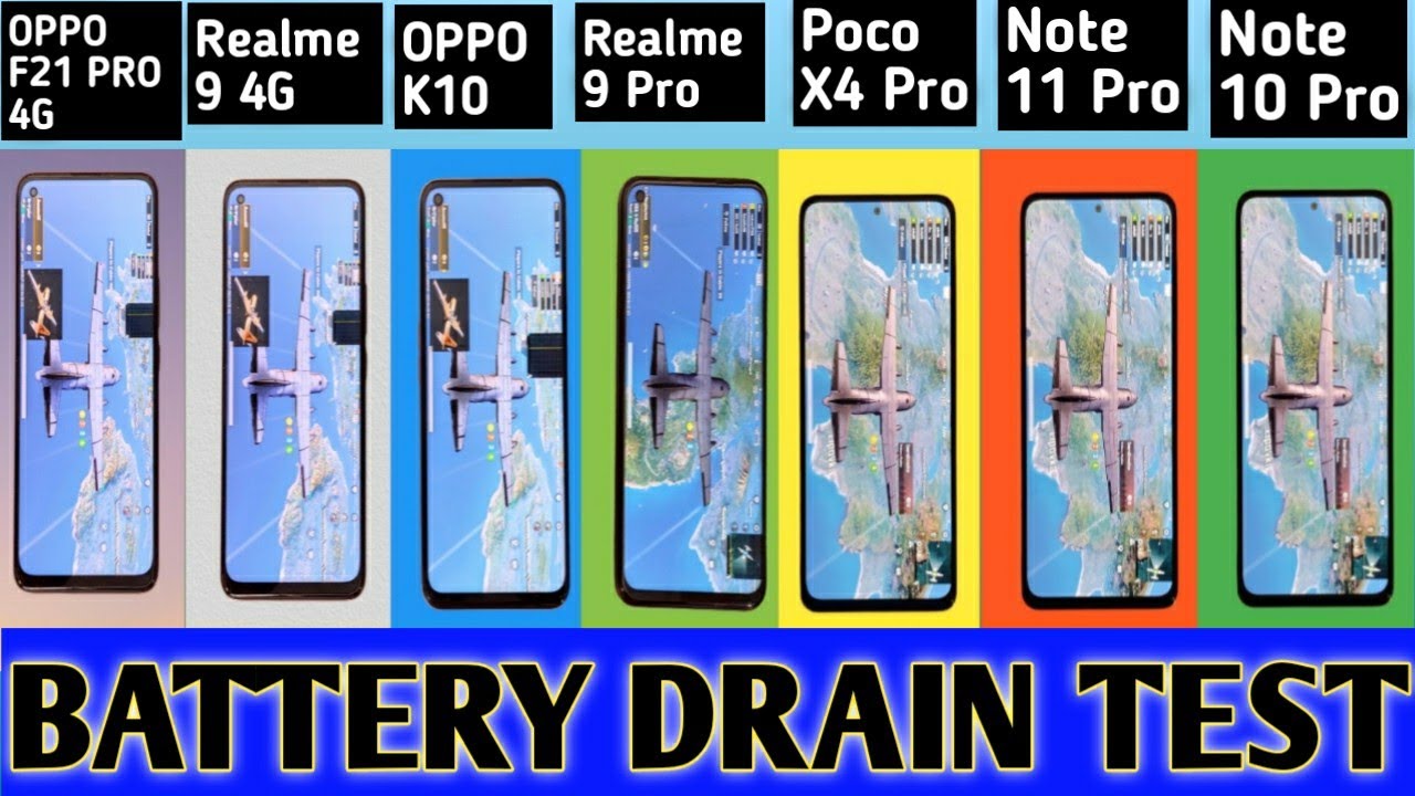 OPPO F21 Pro 4G vs Realme 9 4G vs Redmi Note 11 Pro, Note 10 Pro, Poco X4 Pro Battery Drain Test |