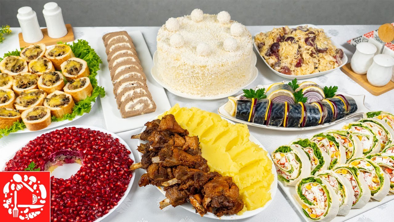 Праздничное МЕНЮ на День Рождения! Готовлю 8 блюд: Торт, Салаты, Закуски и Горячее