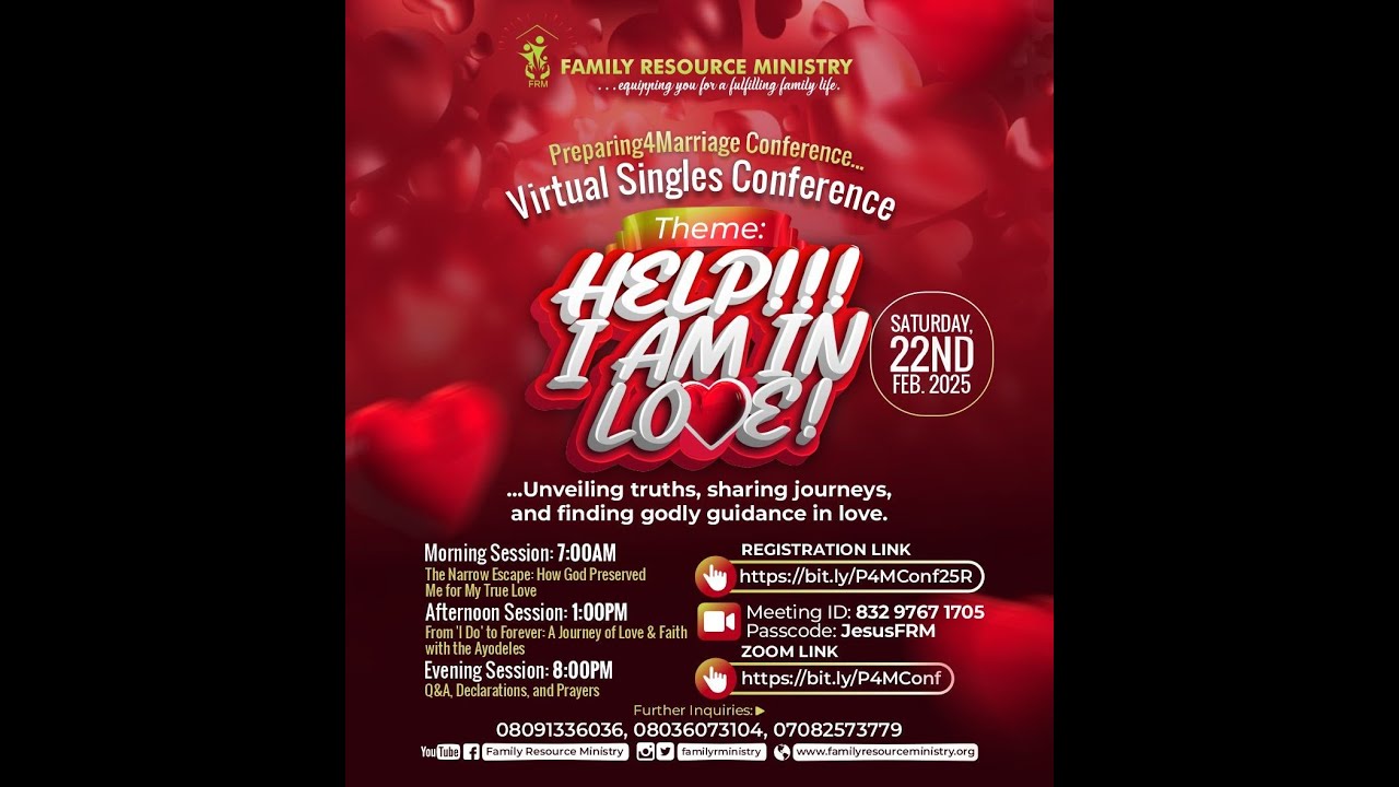Virtual Singles' Conference: HELP AM IN LOVE (Preparing for marriage conference)