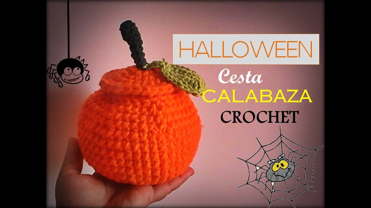HALLOWEEN: Cesta calabaza a CROCHET (diestro)