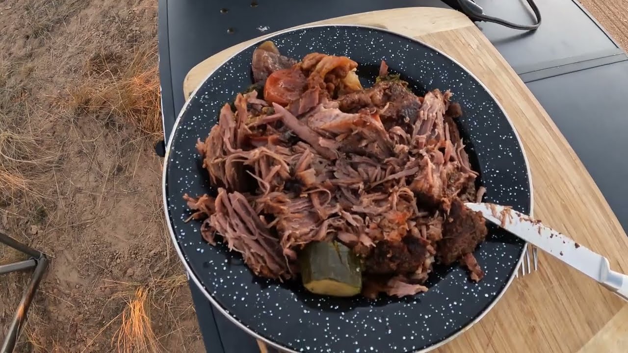Simple camp cooking, Slow Roast, portable  12 volt oven, amazing juicy roast beef whilst traveling