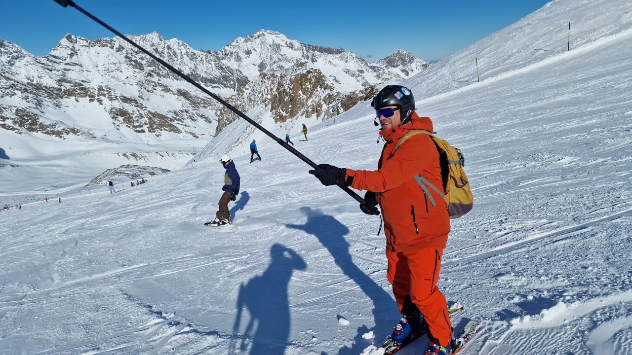 1. Tag auf dem Snowboard am Stubaier Gletscher 
