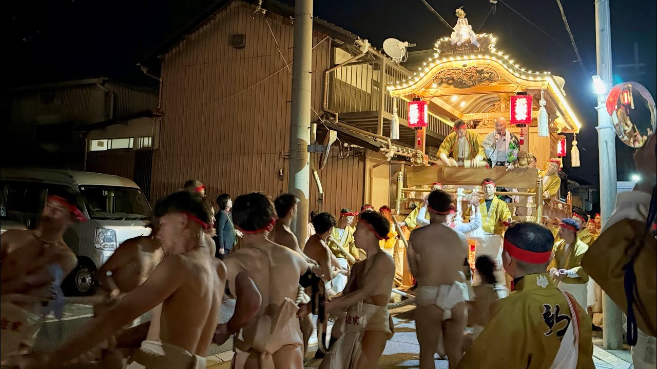 R7.10.23 姫路 新在家だんじり 深夜 蔵入れ 魚吹八幡神社秋季例祭 2025/10/23(木)