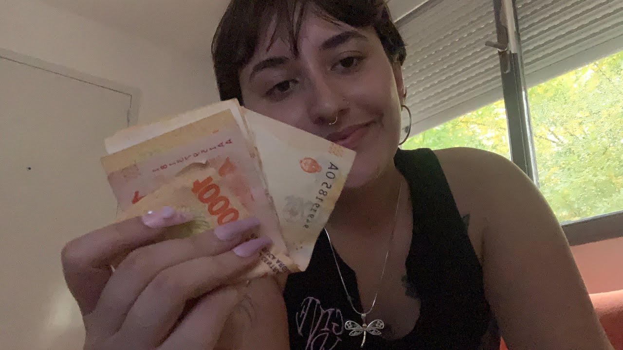 asmr triggers con billetes argentinos