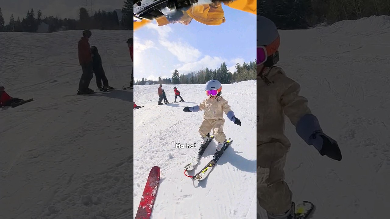 Skiing with a 2 year old part 2! "I'm skiing with my daddy!" 🥹