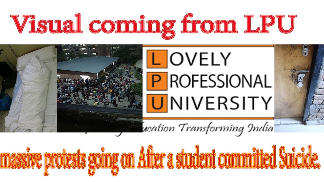 #lpu Visual coming from LPU || massive protests going on After a student committed S.