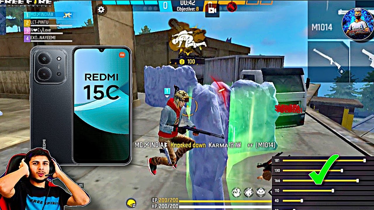 Redmi 15c free fire sensitivity setting ⚙️ | Redmi 15c free fire headshot setting ⚙️ @NonstopGaming_