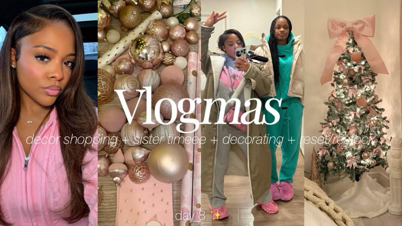 Decorating My Apartment!!! 🎄🎀 decor shopping + christmas tree + grocery restock + reset 🤍 Vlogmas 