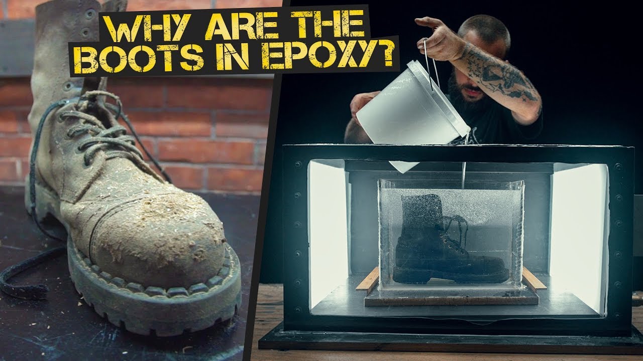 What’s Inside a Safety Boot  Cast in Epoxy and Sliced