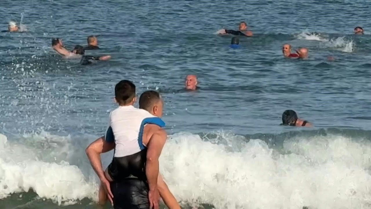 Swimming team in war-torn Gaza uses the sea as a pool | AFP