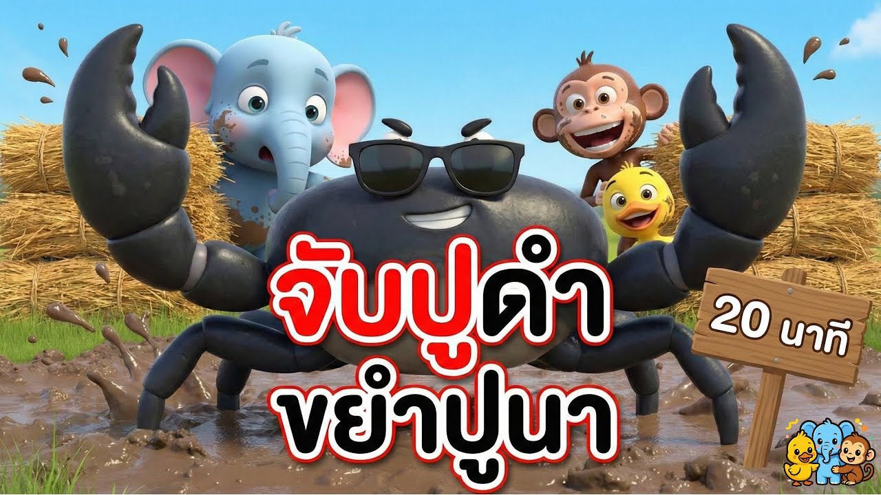 จับปูดำ ขยำปูนา (20 นาที) รวมเพลงเด็กเต้นสนุก ฟังยาวๆ | สามเพื่อนซี้