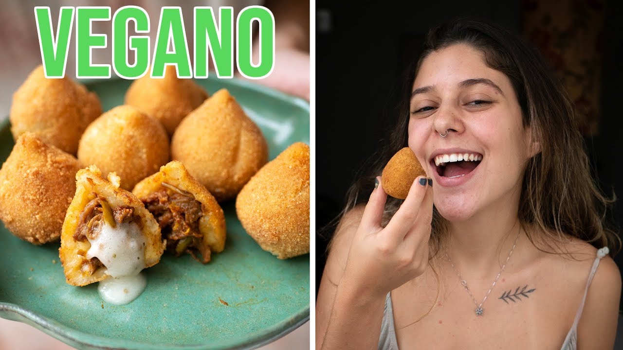 COXINHA VEGANA DE CARNE DE CASCA DE BANANA COM CATUPIRY