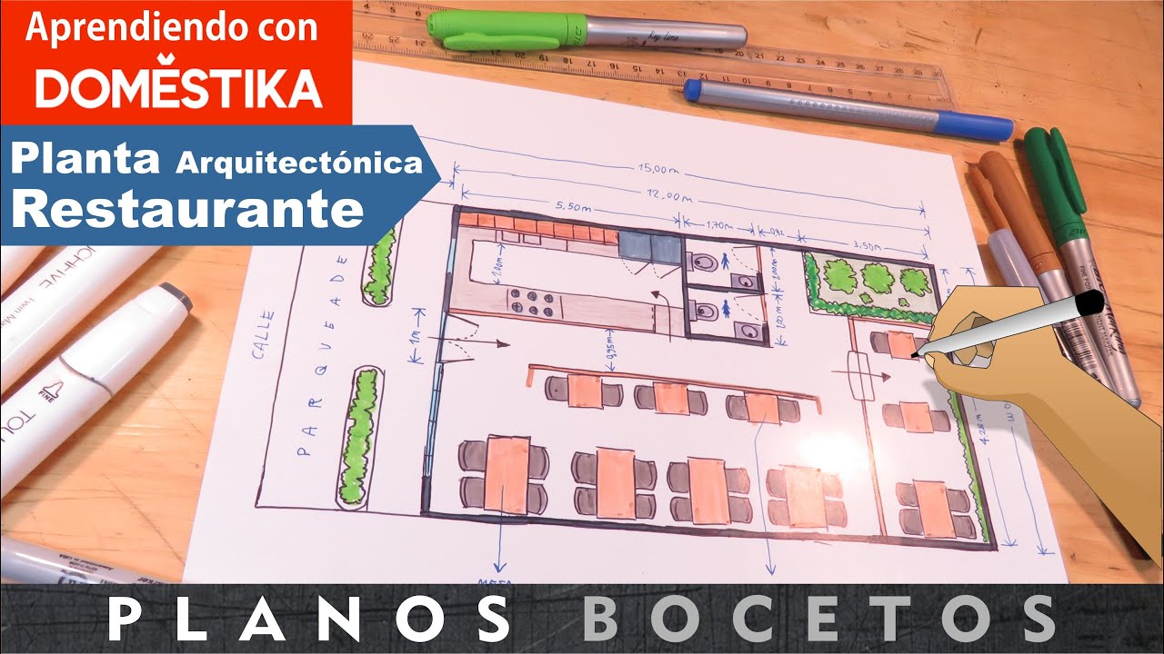 Dibujé el plano arquitectónico de mi Restaurante con Curso de DoméstiKa