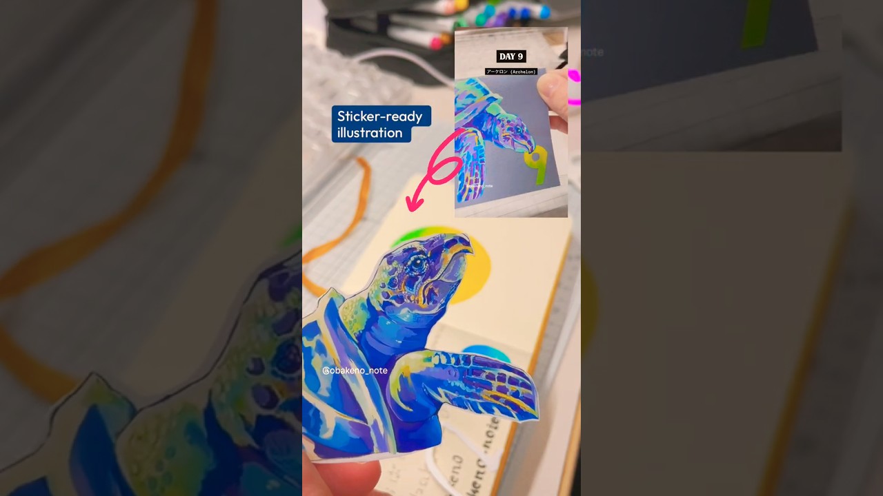 古生物ステッカーを考える | 手作りシール | Turning Prehistoric Animals into Stickers | Sketchbook　