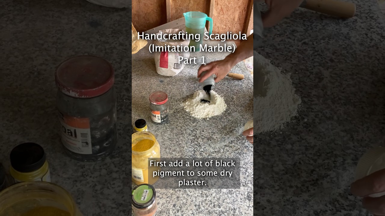 Part 1 of handcrafting scagliola (aka imitation marble) #plaster #marble #pigments #handmade