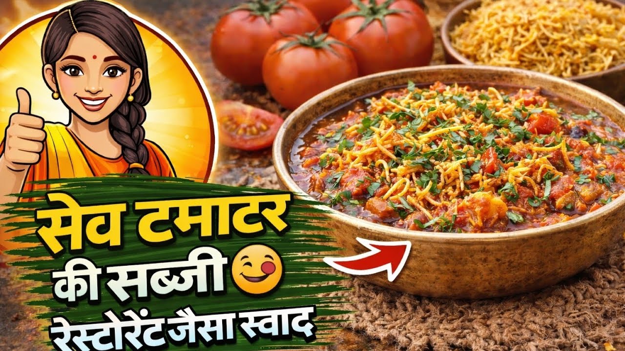 सेव टमाटर की मसालेदार सब्ज़ी – बिल्कुल रेस्टोरेंट जैसा स्वाद | Sev Tamatar ki sabji #food #recipe 