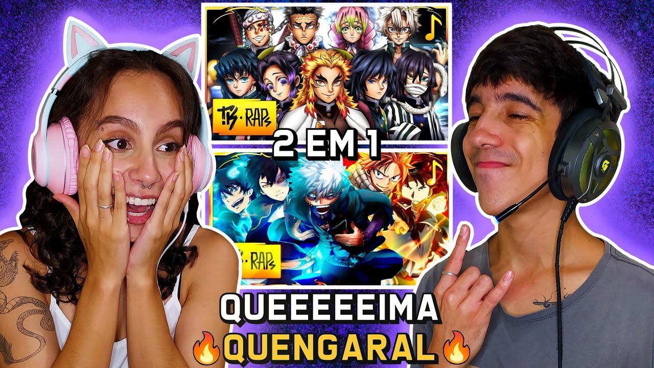 (INSANO DEMAIS!) REACT 2 em 1 TK RAPS - Rap dos Hashiras // Pilar da Respiração & Tribo do Fogo