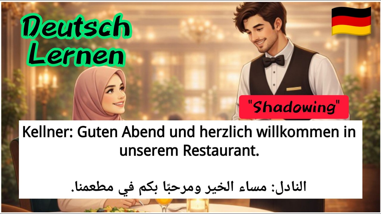 Hören, Sprechen & Shadowing | تعلم الألمانية من خلال الحوارات اليومية 🇩🇪🗣️