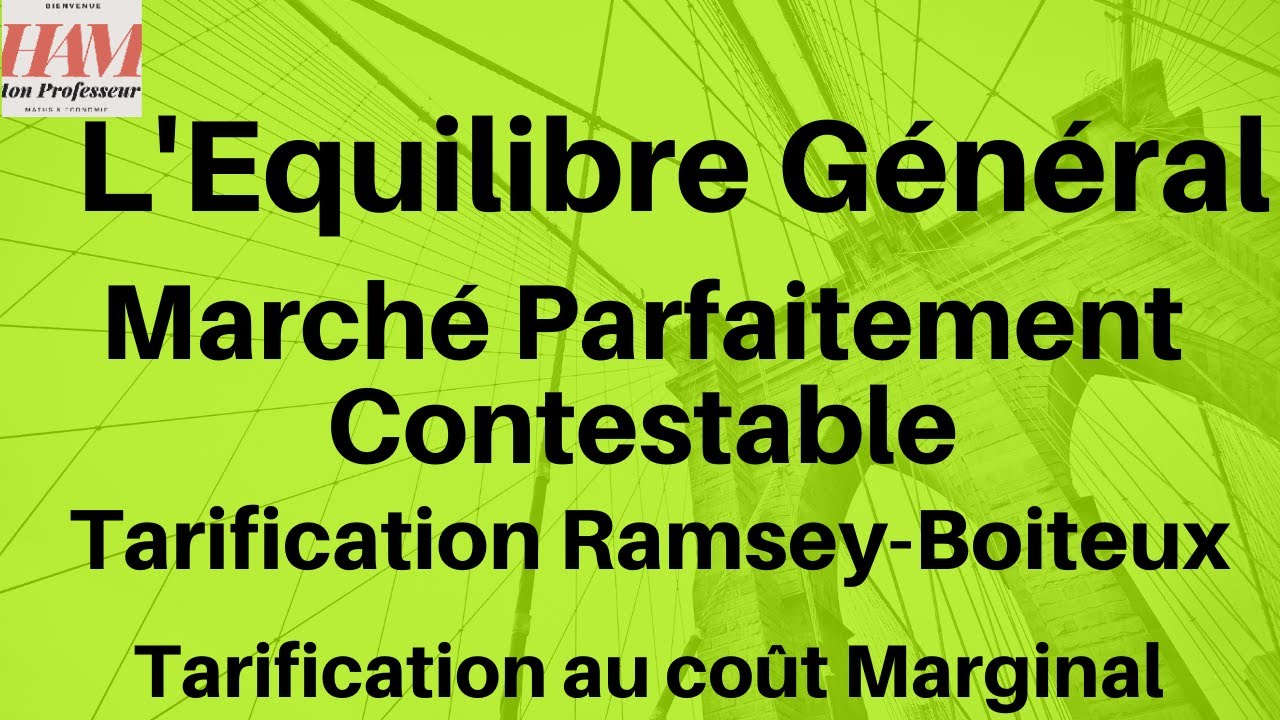 TD4-Equilibre Général-EX4:Tarification Coût Moyen, au Coût Marginal, Marché parfaitement Contestable