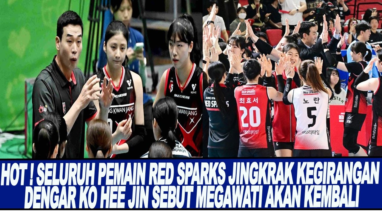 HOT ! SELURUH PEMAIN RED SPARKS JINGKRAK KEGIRANGAN DENGAR KO HEE JIN SEBUT MEGAWATI AKAN KEMBALI