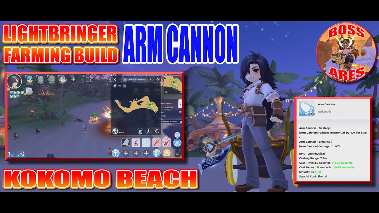 Ragnarok M Eternal Love | Lightbringer Arm Cannon Farming Build at Kokomo Beach