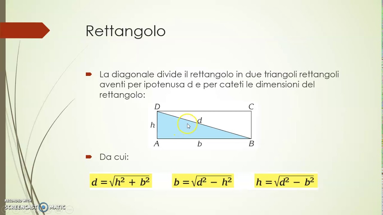 2.4 Teorema di Pitagora nel rettangolo