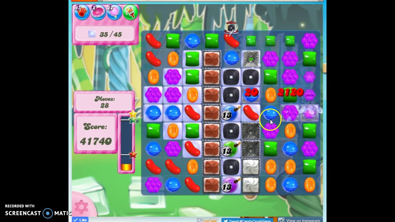 Candy Crush Level 416 Audio Talkthrough, 1 Star 0 Boosters