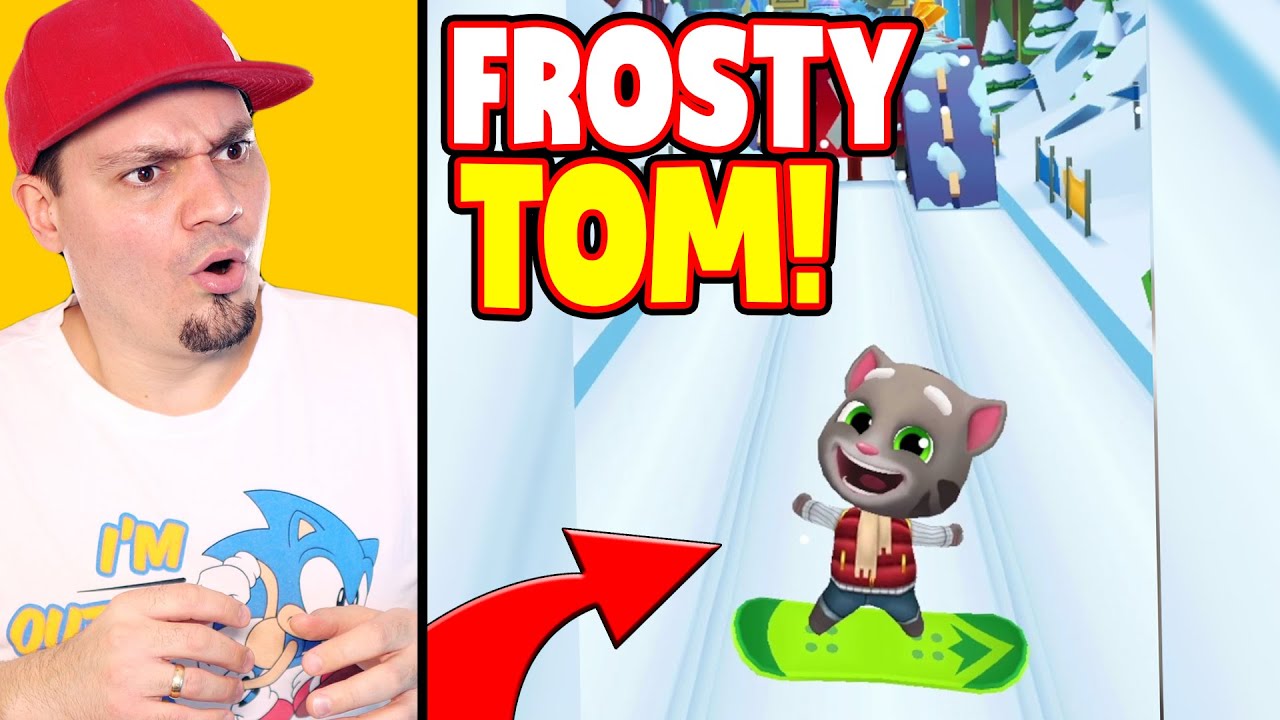 FROSTY TOM JEŹDZI NA SNOWBOARDZIE! 😱 Talking Tom Gold Run
