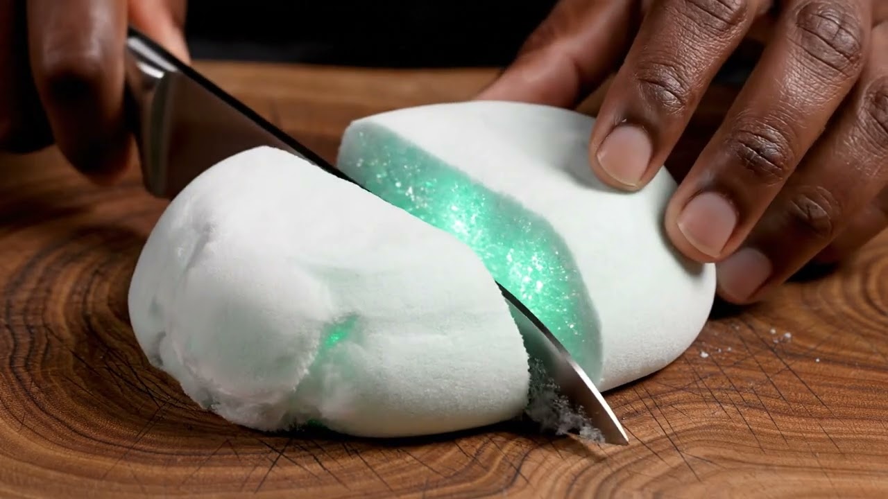 🌫️ Ultra 8K ASMR: Slicing Fluffy Mint Cloud 🔪