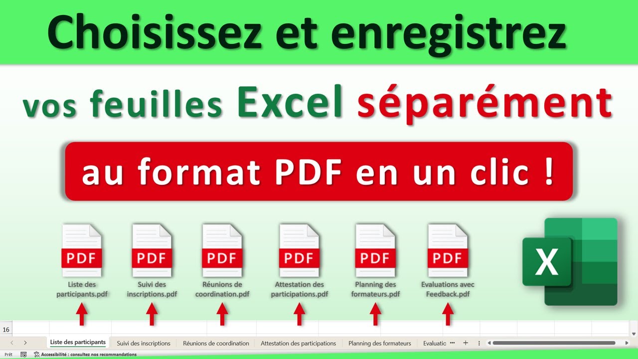 Excel : Choisir les Feuilles à Enregistrer Séparément en PDF en Un Clic – Tutoriel Facile