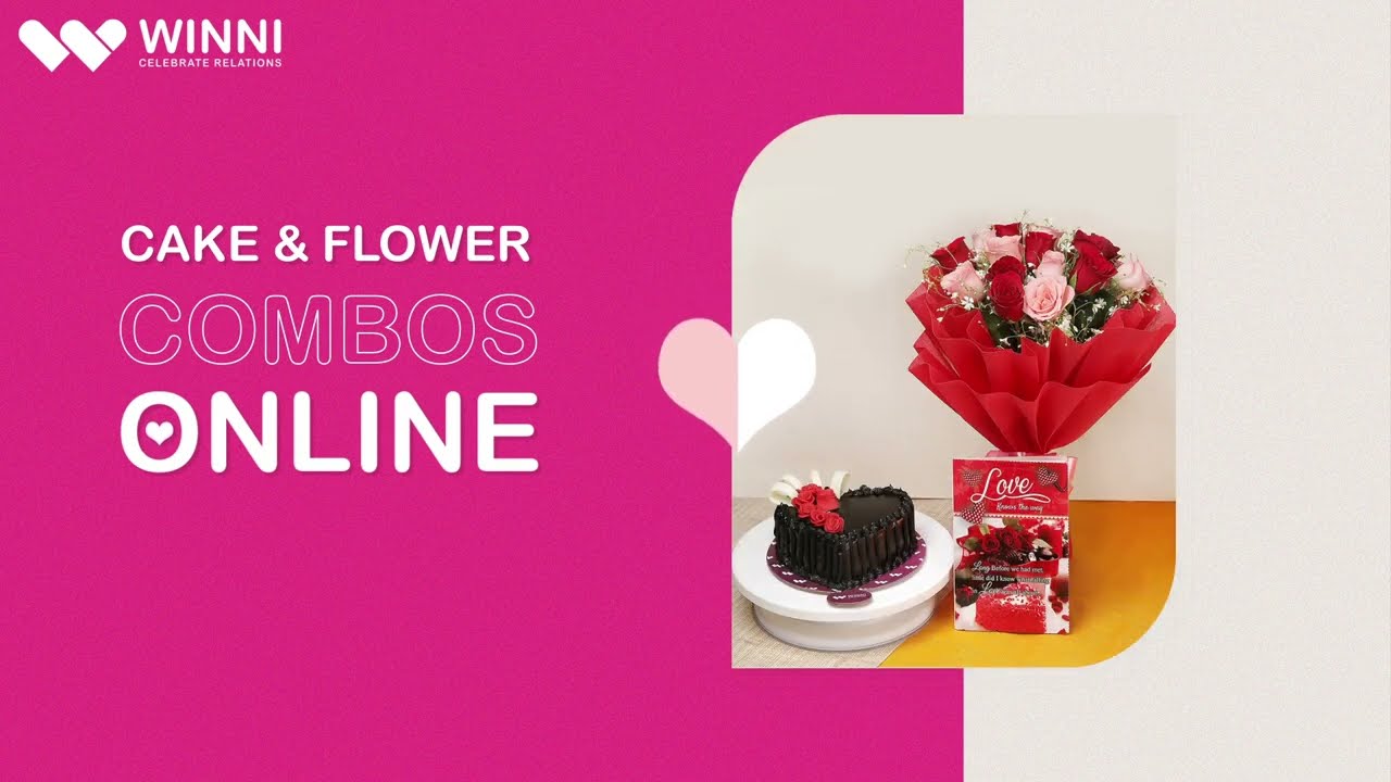 Send Cakes and Flowers Combo Online with 2 hours delivery anytime anywhere with Winni