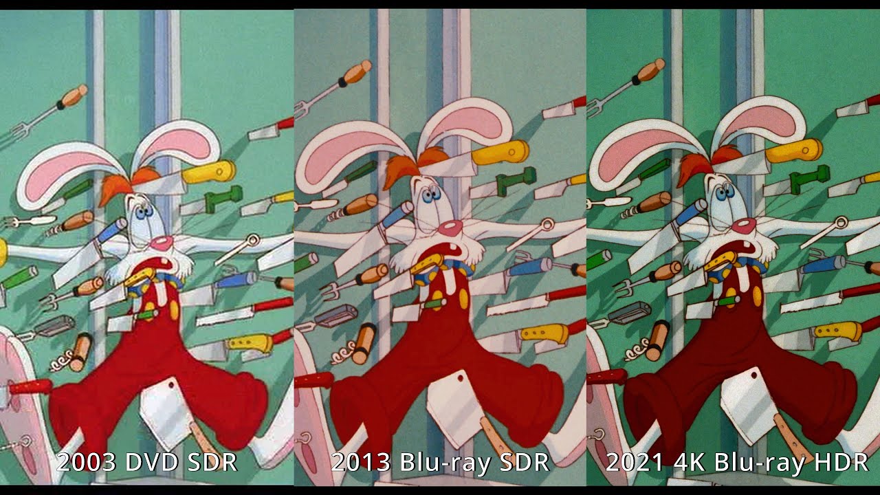 Who Framed Roger Rabbit DVD vs Blu-ray vs 4K Blu-ray Comparison (SDR version)