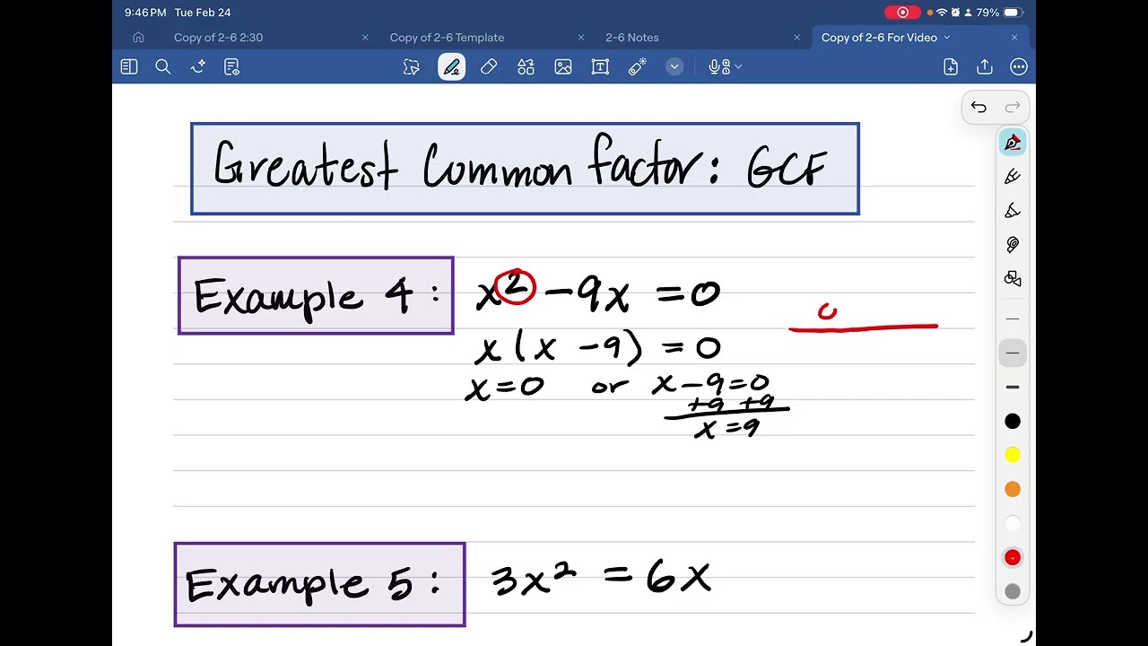 Using Factoring to Solve Equations Part 1
