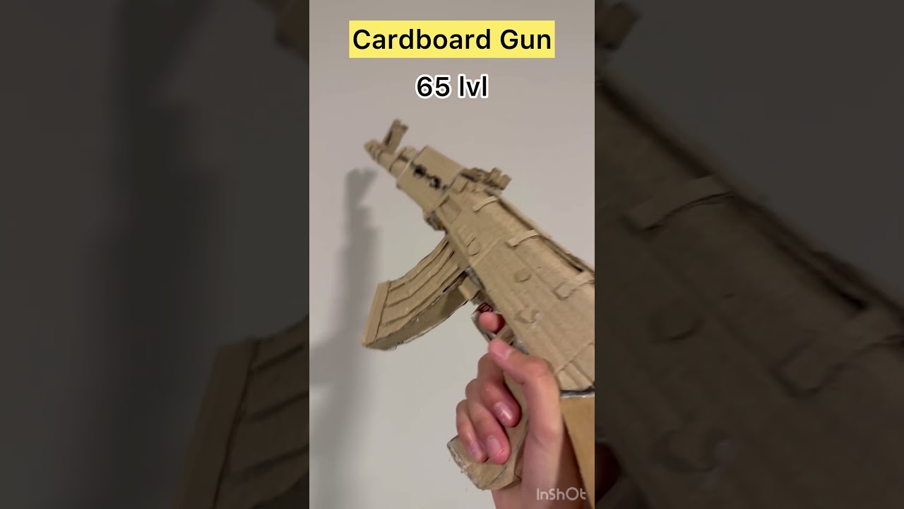 Cardboard AK-47 so cool gun #fakegun #cardboardgun #cardboard