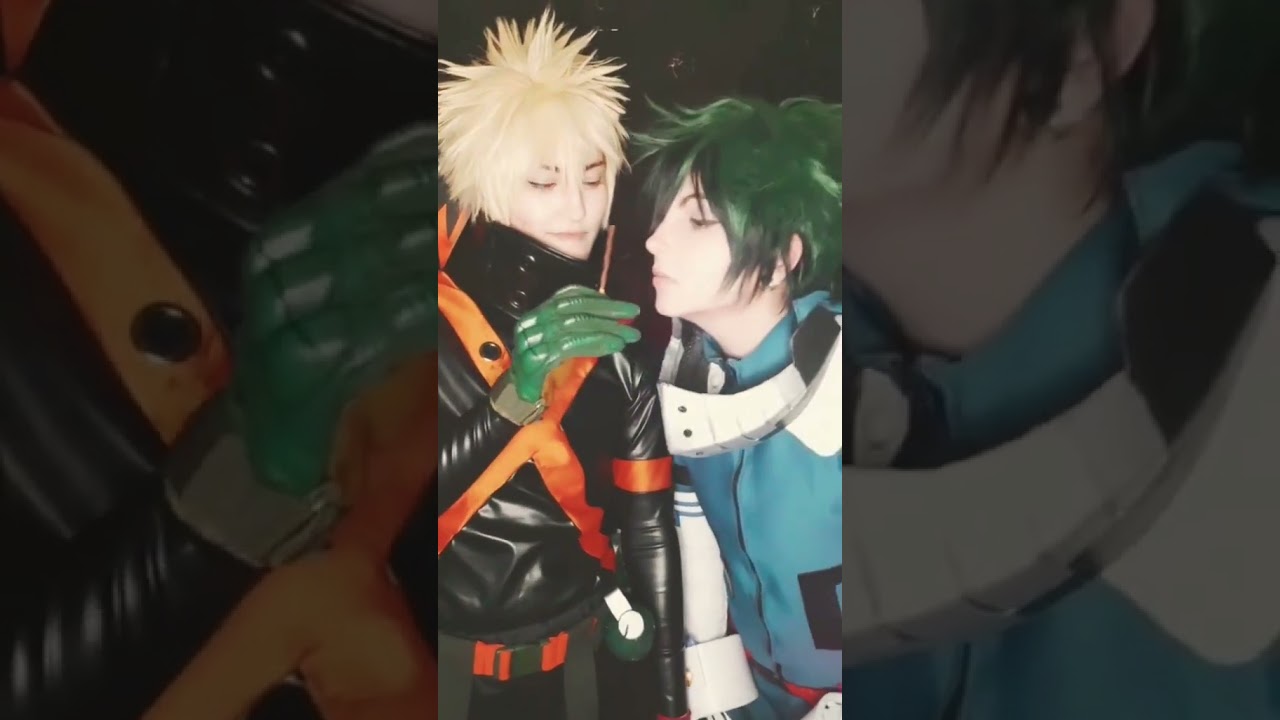 Pocky game with #bakudeku   #bnhacosplay #bnha #cosplay #myheroacademia