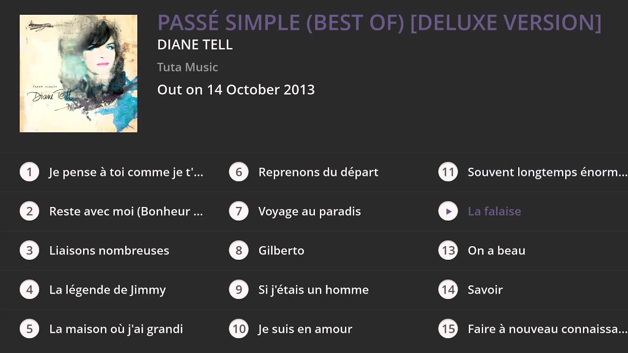 Diane Tell - Passé simple (Best Of) [Deluxe Version] (Album Preview)