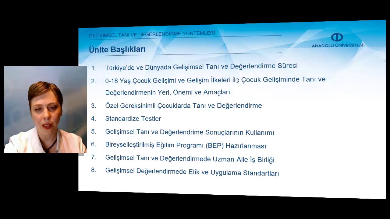 GELİŞİMSEL TANI VE DEĞERLENDİRME YÖNTEMLERİ - Ders Tanıtımı