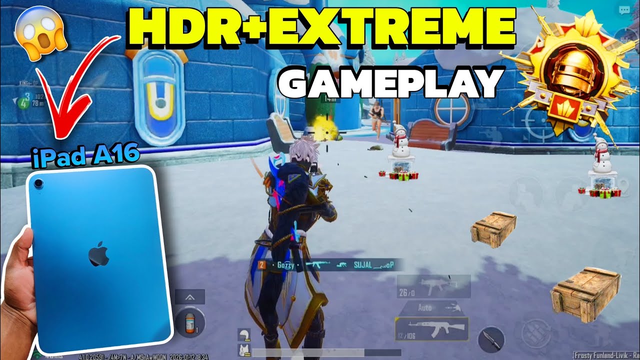 ipad A16 HDR 60 FPS Bgmi Full Rush Gameplay 🥰 | New Update Bgmi | ipad A16 Bgmi Test | BGMI 