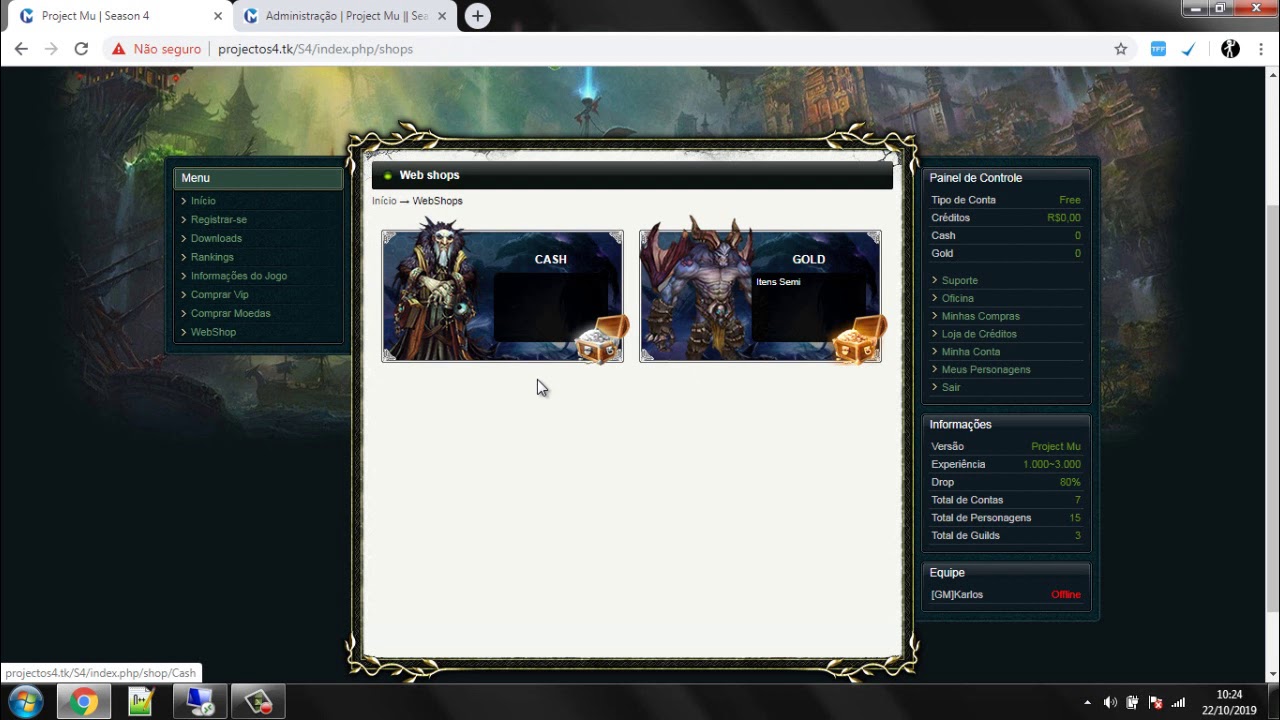 Configurando Shop Web Morpheus