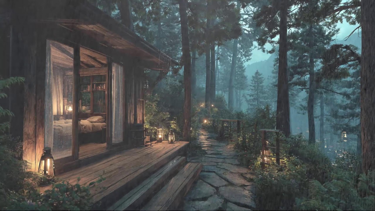 Deep Rain Sounds in a Cozy Forest Cabin | Relaxing Rain for Sleep, Study & Stress Relief