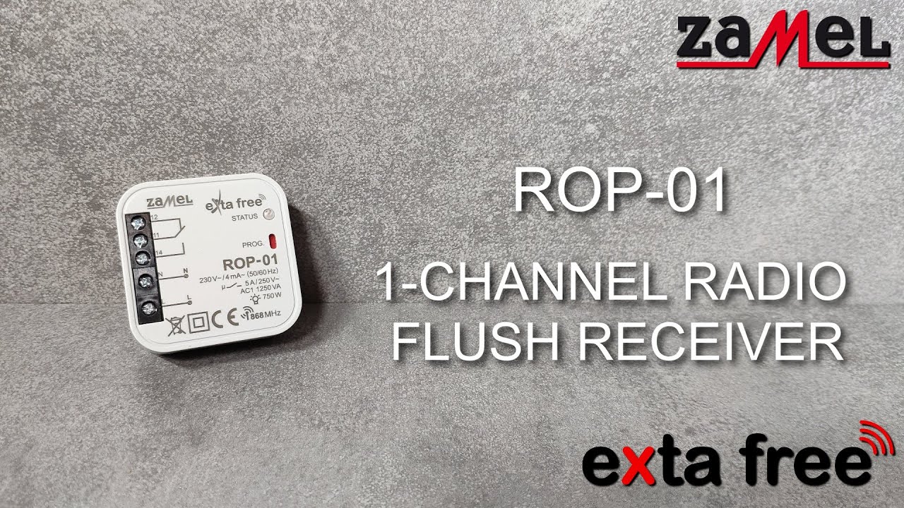 ROP-01 - 1-Channel Radio Flush Receiver - ZAMEL - EXTA FREE