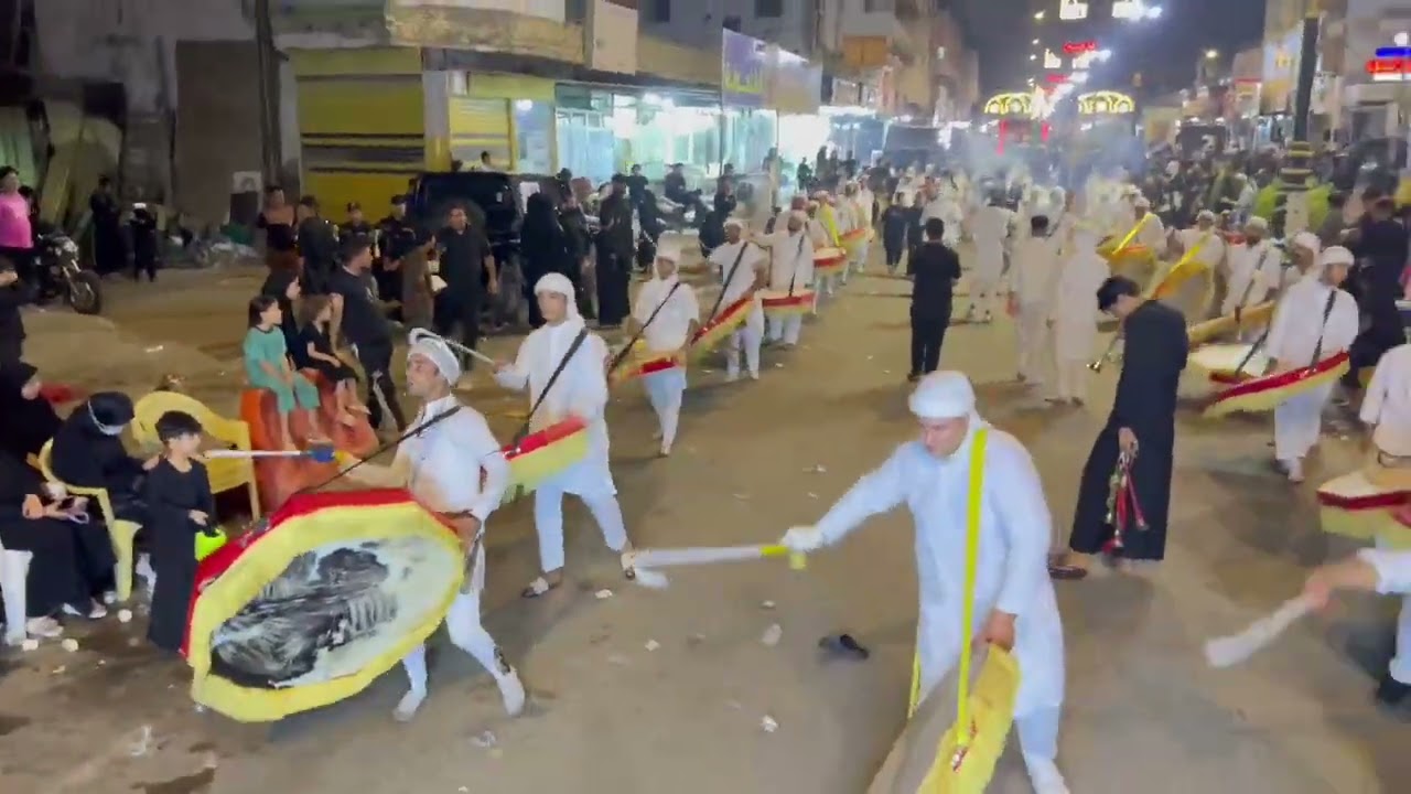 شارع المواكب الديوانية .....موكب شباب الثقلين ...ملا حسين الزاملي