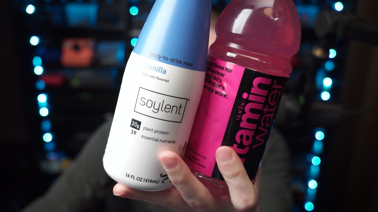Trying Vanilla Soylent and Vitamin Water Kiwi Strawberry Focus Drinks