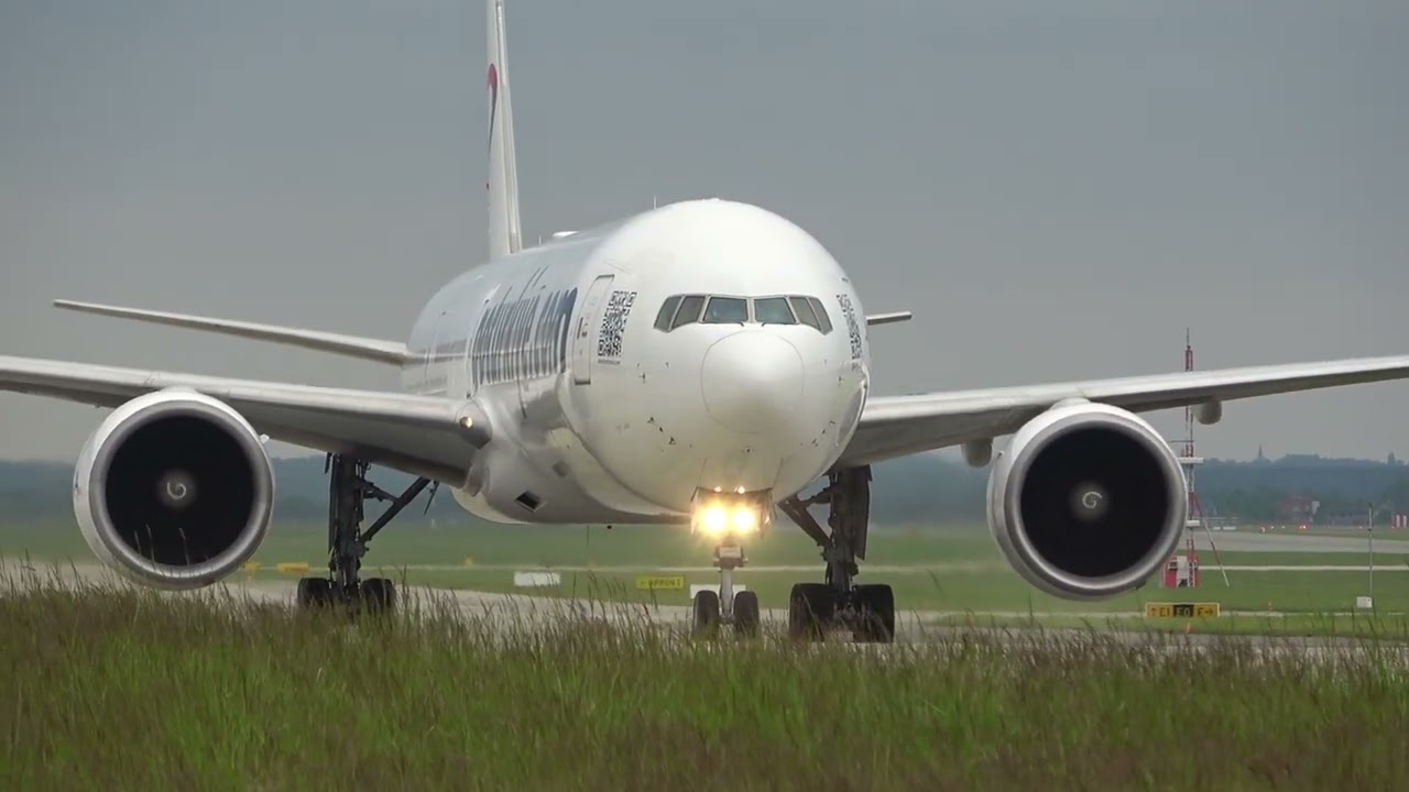 Mavi Gok Airlines Boeing 777 Landing & takeoff Katowice Airport FHD