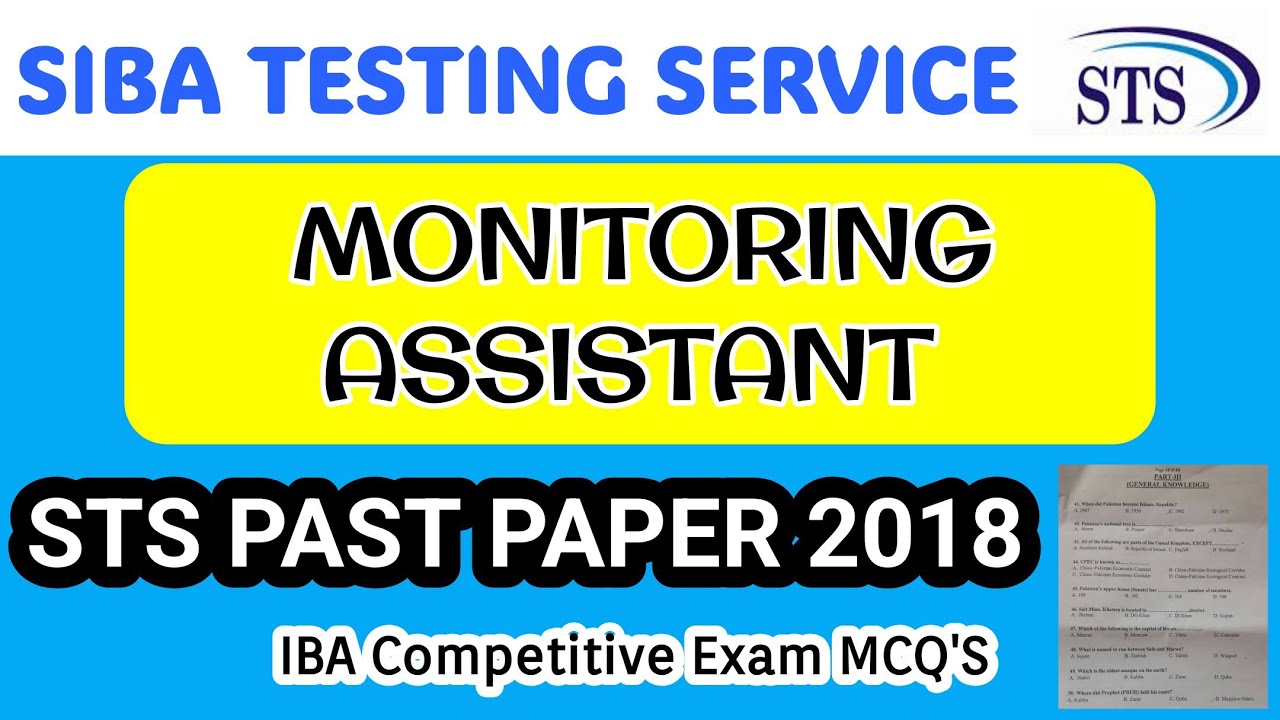 IBA MONITORING ASSISTANT PAST PAPER SOLVED 2018- 2025 | IBA JUNIOR CLERK  | STS IBA Graduation
