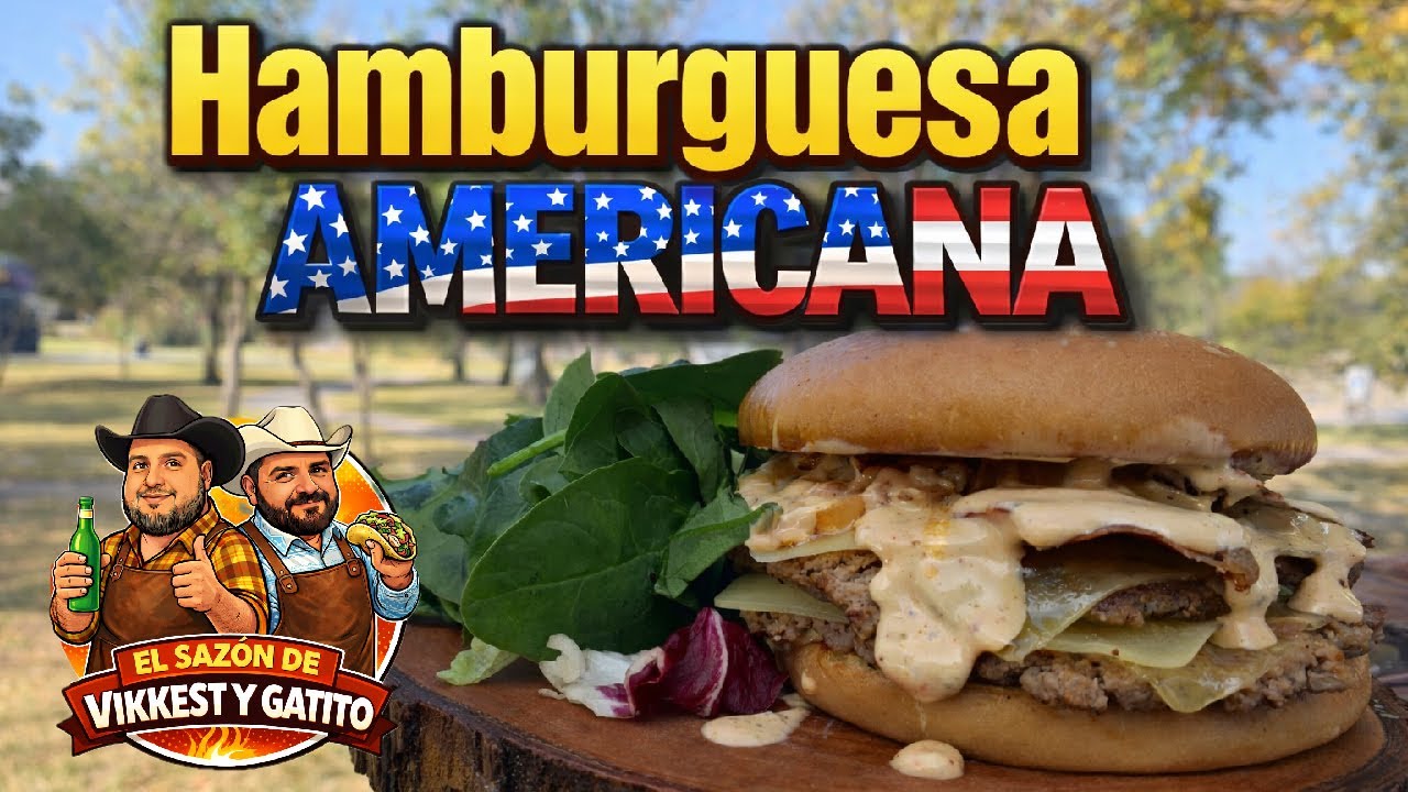 Hicimos la Smash Burger Americana PERFECTA 🍔🔥 | El Sazón de Vikkest y Gatito
