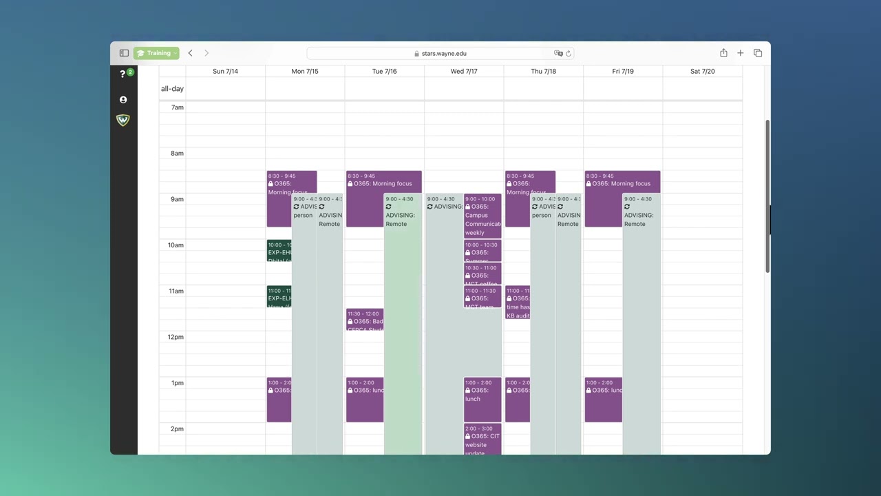 Wayne State STARS 2.0: How to set up availability